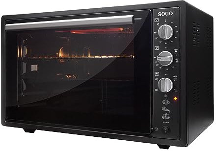 Sogo Horno Sobremesa de Convección 70L - Horno Eléctrico con Rustidor para Asados Jugosos - Horno Multifunción con Gratinador para Recetas Crocantes - Ideal para Cualquier Plato