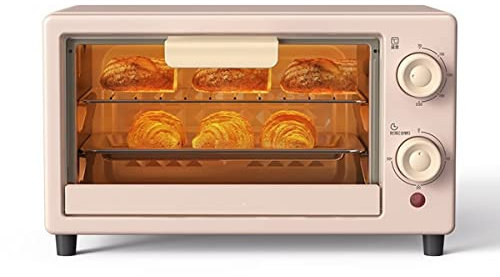 Mini horno eléctrico Vintage, horno pequeño multifuncional para el hogar, alitas de pollo asadas de cocina de 10 l, máquina de desayuno de Pizza para asar