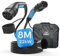 EVDANCE Câble de Recharge Type 2 22KW 32A 8M Mode 3 Triphasé Chargeur Voiture Electrique Type 2 à Type 2 EV/PHEV avec Sac de Transport pour 3/S/X/Y et Tous Les BEV/PHEV avec Prises de Type 2 et CCS 2