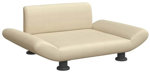 vidaXL Hundebett, Hundekissen mit weicher Polsterung, Hundesofa Hundecouch für kleine Hunde Haustiere, Haustierbett Katzenbett, Creme Stoff