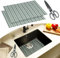 Mlijzard Protector de fregadero, paquete de 2 alfombrillas escurridoras para fregaderos de cerámica de acero inoxidable, 40 x 30 cm, alfombrilla de fregadero de cocina con tijeras, corte a medida