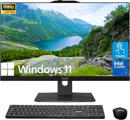 msi Modern 23.8 All-in-One Desktop Computer, FHD IPS Touchscreen, 10-core Intel Core 7 Processor 150U, 16GB DDR5, 1TB SSD, Wi-Fi 6E, HDMI, Webcam, Wireless KB&Mouse, Windows 11 Home