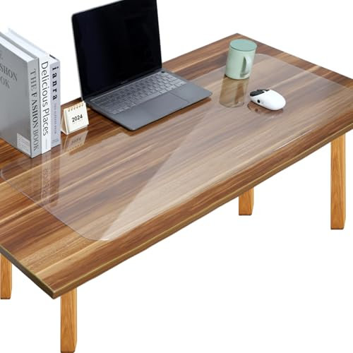 YUNSHANGHE Schreibtischunterlage Transparent, 90x40cm Schreibtischunterlage Durchsichtig, Wasserdicht Rutschfeste Runde Kanten Schreibunterlage, für Büro Zuhause und Schule