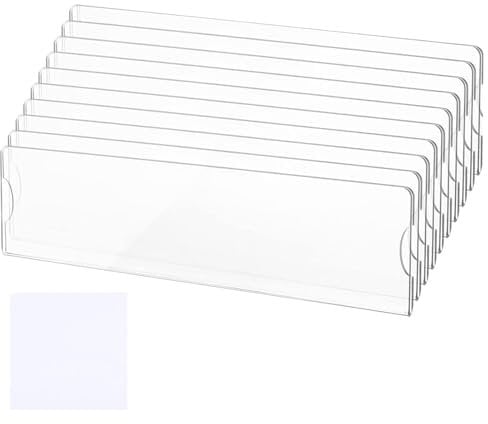 Wall Name Plate Holder - 10pcs Transparent Sign Holder, Hotel Room Nameplate | Wall Acrylic Nameplate Holder, Clear Workplace Classroom Door Sign Holder for Hotel with 20 Double-Sided Tape