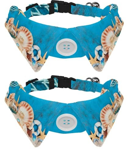 2 x Fliege für Katzen und Hunde, verstellbares Haustierhalsband, Fliege, Smoking, formelle Krawatte für Jungen, Mädchen, Welpen, Kätzchen, Hochzeit, Geburtstag, Strand, Urlaub, Sandmuschel