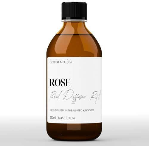 Freshskin Reed Diffuser Refill Oil - Rose 250ml | Vegan-friendly formula in a glass bottle delivers a rich, complex, long-lasting scented fragrance perfect for any room.