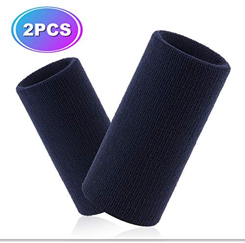 VENI MASEE 6 Zoll Lange, Dicke Wristband/Schweißband für Tennis und andere Sportarten, Preis/Stück (Marineblau)