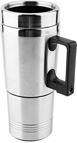 Electric Tea Kettle, Car Electric Kettle, 12V 350ML + 150ML Stainless Steel Electric In-car Travel Heating Cup, Auto Shut Off Travel Kettle Car Water Heater for Hot Water Tea Coffee Making