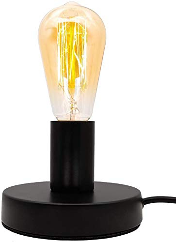 YXTH Industrial Table Lamp Base E26/E27 Ceramic Base Holder, Vintage Small Desk Lamp with Plug in Cord On/Off Switch Edison Lamp for Home Lighting Decor (Small)