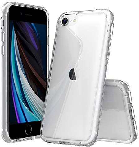 JT Berlin Pankow-Clear Schutzhülle für das Apple iPhone SE (3.Gen / 2.Gen) / 8/7 Hülle transparent (Stoßabsorbierender TPU Rahmen, Kratzfeste Rückseite aus Acrylglas, Anti-Fingerabdruck)