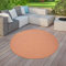 TT Home In-& Outdoorteppich Terrasse Küche Balkon Wetterbeständig Modern Unifarben, Farbe: Braun Orange, Größe:160 cm Rund