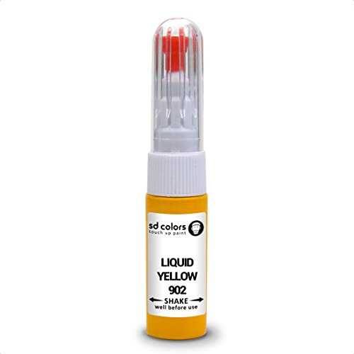 SD COLORS LIQUIID AMARILLO 902 compatible con MINI nuevo kit de reparación de bolígrafo de pintura de retoque 20 ML SCIP CEPILLO código de color 902 amarillo líquido