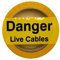 iSigns Warning Tape (Danger Live Cables), 1 Roll, Self-Adhesive Live Cable Safety Tape, Laminated, Waterproof Tape, Hazard Tape for Safety Measures 48mm x 33m