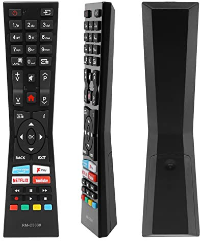 New Replacement Remote Control RM-C3338 for JVC TV Smart TVs, Universal TV Remote Control RC43101P for Bush 2018 2019 Smart TV, LT-24C680 LT-24C685 LT-32C695 LT-32C795 - No Setup Required