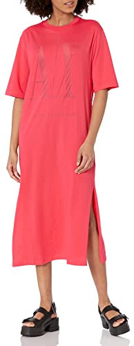 Armani Exchange Damen Foundation Icon Devore T-Shirt-Kleid, Highlight, X-Klein