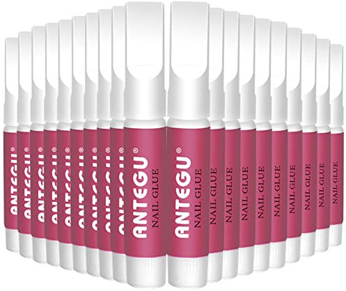 20 pièces Faux Ongles Colles, 2g Extra Forte Colle à Ongles, Colle à Ongles Super Forte pour Ongles Les Strass Professionnels Bond Nail Tips