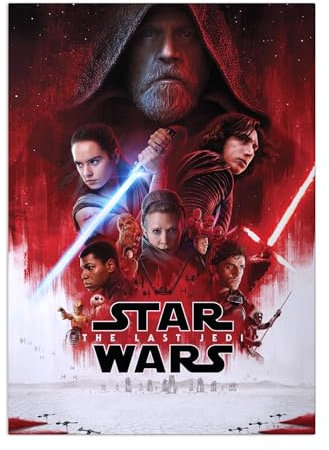 Displate Offiziell Star Wars MetallPoster Magnetische Befestigung Inklusive Lizenziert Bilder Hochwertiges Poster Star Wars Episode VIII: The Last Jedi Poster 45 cm x 32 cm