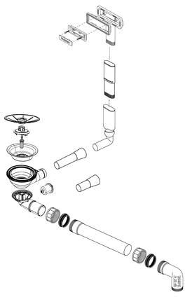 Ablaufgarnitur 1 x 3,5'' Sieb ohne Ablauffernbedienung C-overflow InFino