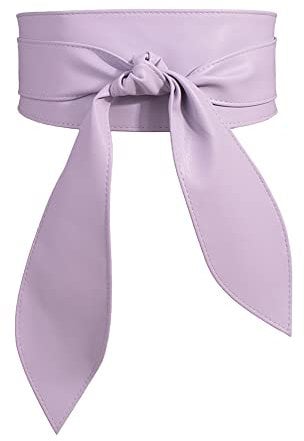FEOYA Damen Taillengürtel Breiter Obi Gürtel Bindegürtel Ledergürtel für kleider Mode Bekleidung Accessoires Lila L