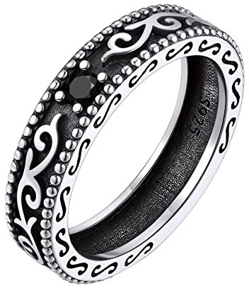 Silvora Ring Silber 925 Damen Keltischer Knoten Fingerring 5mm Irischer Keltische Unendlichkeits-Knoten Bandring Viking Zirkonia Triquetra Verlobungsring Ehering Ringgröße 54.4(17.25)