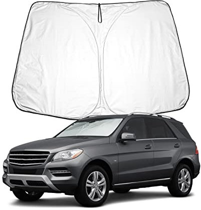 BIXUAN Parasol compatible con Mercedes Benz Clase M/Clase GLE AMG ML(W166) 2012-2019 parabrisas para el coche parabrisas delantero cubierta cortavientos para parabrisas delantero bloqueado cubierta UV