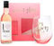 I Heart Wines - Rose Wine & Stemless Glass Set, for Women, 187ml Bottle & Stemless Branded Glass, for Wine Lovers, Mothers Day