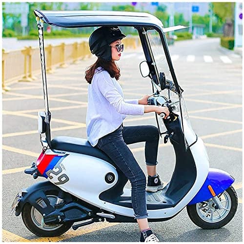 oUyOo Fully Enclosed Electric Car Transparent Canopy, Mobility Scooter Sun Rain Wind Cover Electric Car Prevent Umbrella, Universal Electric Motorcycle Sunshade Cover