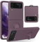 UEEBAI Silicone Coque avec Ring pour Samsung Galaxy Z Flip 3 5G, Etui Fin Pliable et léger Absorption des Chocs Housse Mince avec Bague 360 Degrés Rotation Stand Protection Cover, Sakura Violet