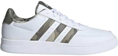 adidas Breaknet 2.0 Shoes, Sneaker Uomo, Cloud White/Olive Strata/Cloud White, 46 2/3 EU