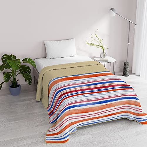 Italian Bed Linen Sommer steppdecke Fantasy aus Mikrofaser, Einzelne 170x270cm, Strisce