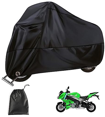 Motorrad Abdeckplane, Motorradabdeckung Wasserdicht, Abdeckplane Motorrad, Motorradplane Outdoor, Winterfest Motorradgarage, Moped Abdeckung, Roller Abdeckplane, Motorroller Abdeckplane, 265x105x125cm
