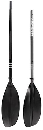 AQUASTIC Pagaie de Canoe Kayak 2 Côté Longueur 220 cm Construction Légère en Aluminium Pale Renforcé par des Fibres de Verre Durable Asymétrique Bilatérale Noir AQS-KPD001