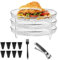 Wisboey Rejilla para Freidora de Aire, Rejillas Deshidratadoras Apilables Redondas de 3, Cesta para Freidora de Aire de Acero Inoxidable, Bandeja, Accesorios para Freidora de Aire