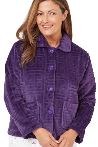 Marlon Veste polaire Lucy pour femme, violet gaufré, taille 24-26, Violet en relief, 44-46