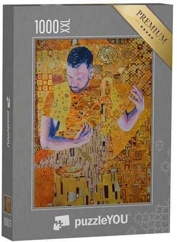 Puzzle 1000 Teile XXL „Gemälde eines E-Gitarristen im Stil von Gustav Klimt“ – aus der Puzzle-Kollektion Künstler
