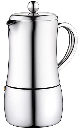 OQHAIR Classic Cafe Maker 304 Stainless Steel Italian Coffee Maker Moka Pot Easy To Clean Suitable for Fire Induction Cookers Ceramic Furnace And Gas Stove 500ml