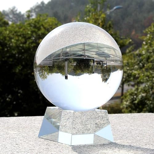 NIBHZ K9-Kristallkugel mit Ständer, Klare Kristallglaskugel, Wahrsagungskugel, Linsenkugel für Meditation, Posieren, Requisiten für Fotografie, Festival, Geschenk für Freunde, Eltern,20cm