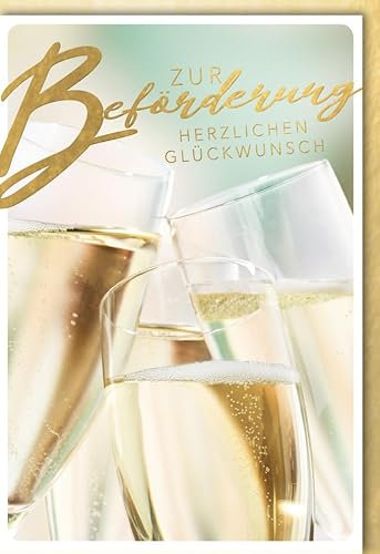 Verlag Dominique Glückwunschkarte Beförderung - Sektgläser - mit Umschlag