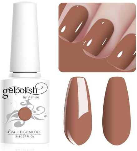 Vishine Brown Gel Polish, 8ml DIY Gel Nail Art Manicure for Girls Women #084