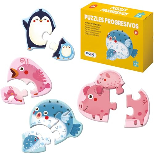 DOHE - Progressive Puzzles für Kinder, 6500, Mehrfarbig, 21,5 x 16 x 4 cm