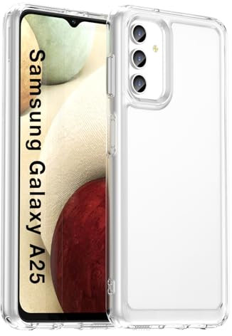 AQ Mobile Cover per Samsung Galaxy A25 5G Trasparente Soft Case Resistente a Shock anti-shock Bumper