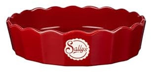 Sallys Stoneware Ofenform rund 24,5 cm - Auflaufform aus natürlichen Materialien, kratz- und schnittfest (Empire Red)