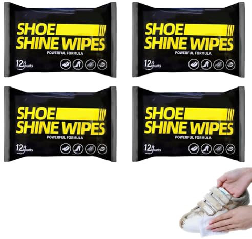 Toallitas para zapatos,toallitas limpiadoras de zapatos para zapatillas,Toallitas de limpieza naturales para zapatillas de deporte y zapatillas blancas,para correr,golf y tenis,4 * 12PCS