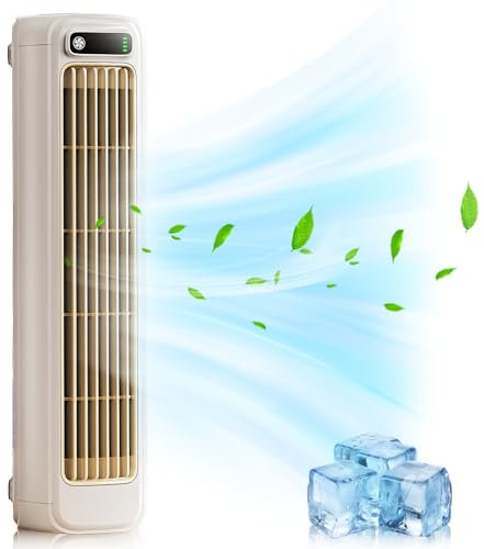 Ventilateur tour silencieux - Ventilateur colonne mobile - 3 vitesses - Mini climatiseur pour la maison et les véhicules - Blanc