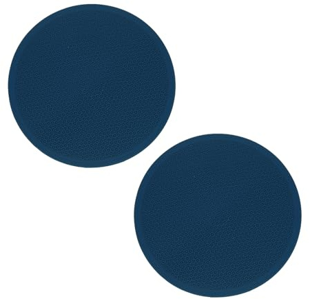 sourcing map 2pcs Silicone Trivet Mats 9.8 Dia Round Non-Slip Silicone Pot Holders for Hot Pots and Pans, Heat Resistant Hot Pads for Kitchen Hot Dishes Table Countertops, Dark Blue