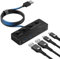 Aceele Hub USB 3.2 avec câble étendu de 1.2m/4ft, 2 Ports USB C et 2 Ports USB A, Concentrateur USB 3.2 avec interrupteurs d'alimentation LED individuels pour MacBook, PC, clés USB, Disque Dur Mobile