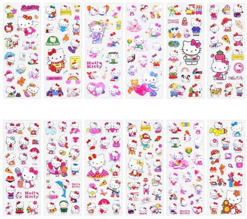 yumcute 3D Puffy Aufkleber für Kinder,12 Blätter Verschiedene Prinzessin Geschwollen Stickers, Niedliche Wiederverwendbare Sticker für Scrapbooking,Jungen Mädchen Kleinkinder