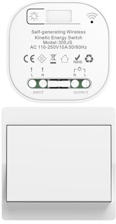 Cerhot 220v interruptores inalambricos autoalimentado cinetico interruptor sin cable sin bateria rf interruptor remoto pulsador inalambrico conmutador luz inalambrico para iluminacion del hogar