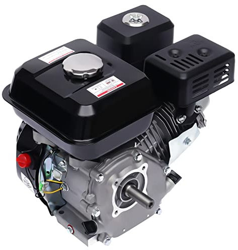 Motor de Gasolina 4 Tiempos 7,5 CV - Industrial de Pie Para Karts, Compresores y Más - Generador Portátil de Repuesto, Negro