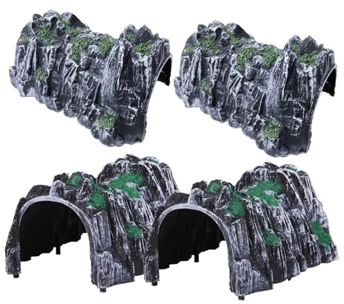 Pastoralist Eisenbahnzug Tunnelmodell, 4pcs 7inch realistische N -Gauge Plastik -Rockery -Tunnel, Simulation Railway Cave Car Tunnel, Modell Zuglandschaft Tunnel, Mountain Tunnel Modell Zugzubehör